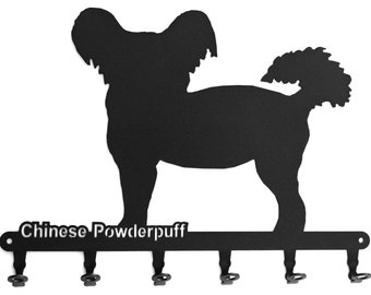 Keyboard / Hook Bar * Chinese Powderpuff * - Dog Breeds Keyboard - 6 Hooks - Metal - Black