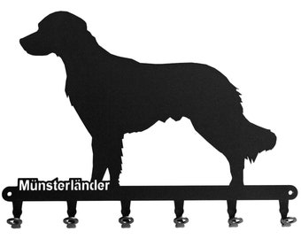 Porte-clés / Barre de crochet * Münsterländer * - Dog Breeds Key Board - 6 crochets - Métal - Noir