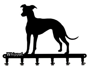 Teclado/Hook Bar * Whippet * - Dog Breeds Keyboard - 6 Hooks - Metal - Negro