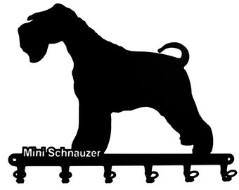 Key board/HOOK strip * Mini Schnauzer *-Key board-6 hooks, metal