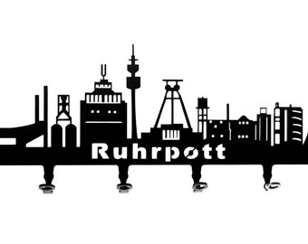 Schlüsselbrett / Hakenleiste * Ruhrpott * - Schlüsselboard Nordrhein-Westfalen, Schlüsselleiste, Metall - 6 Haken