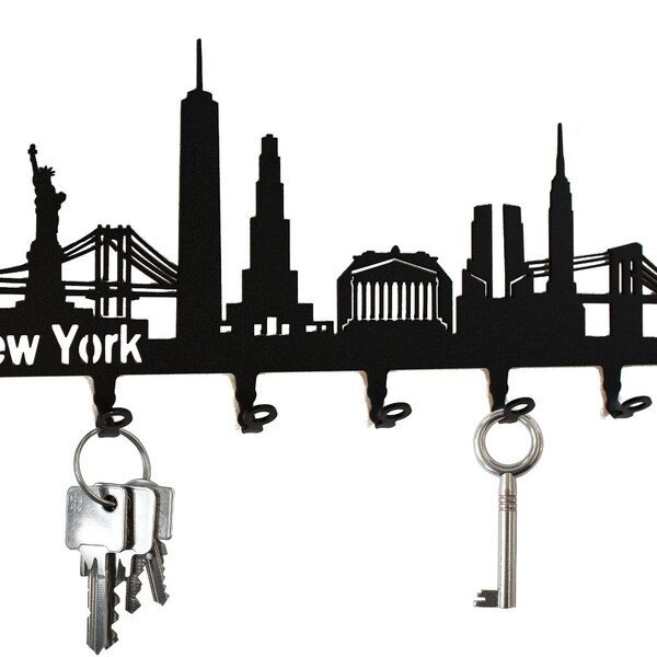 New York Skyline - Key Holder, Hooks, Hanger