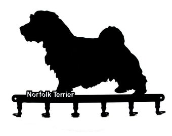 Schlüsselbrett / Hakenleiste * Norfolk Terrier * - Schlüsselboard - 6 Haken - Metall - schwarz