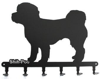 Keyboard / Hook Bar * Shih-Poo * - Dog Breeds Keyboard - 6 Hooks - Metal - Black