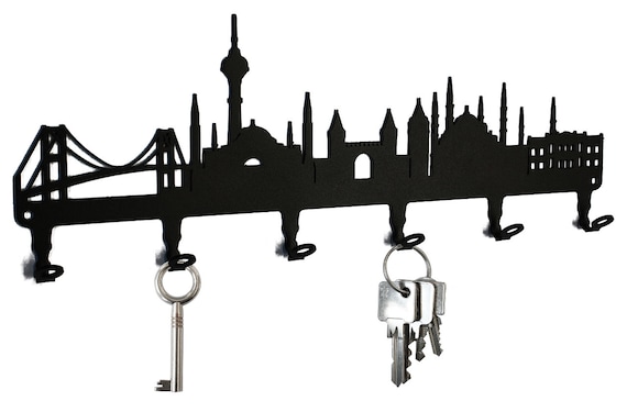 Key Board/hook Bar Skyline Istanbul key Board Turkey, Key Strip, Metal-6  Hooks -  Canada