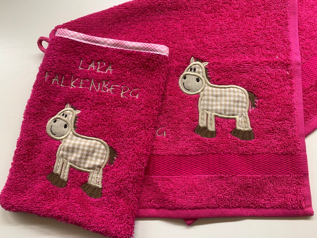 children-s-towel-and-washcloth-in-a-set-with-desired-etsy-uk