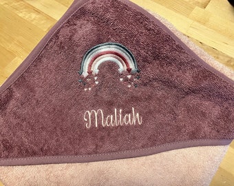 Hooded towel embroidered with nameHooded towel, towel, 100 x 100 cm