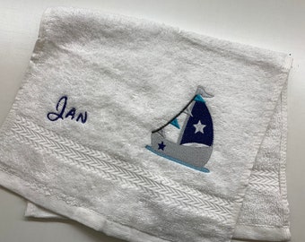 Guest towel, children's towel with name and application, 30x50 and 50x100