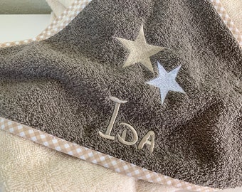 Hooded towel embroidered with name hooded towel, towel, 100 x 100 cm