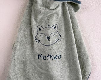 Badeponcho, Babyponcho, bestickt mit Applikation und Namen