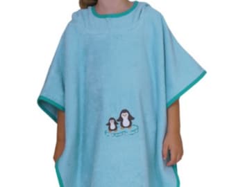 Badeponcho, Babyponcho, bestickt mit Applikation und Namen