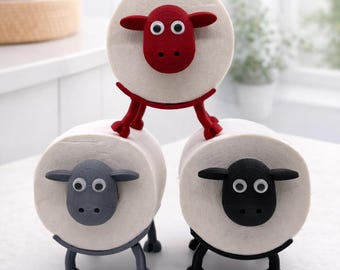 Funny sheep-shaped toilet paper holder | 3D printed | Bathroom decor