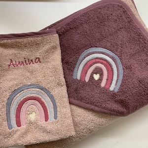embroidered hooded towel set, embroidered with name, 100 x 100 cm
