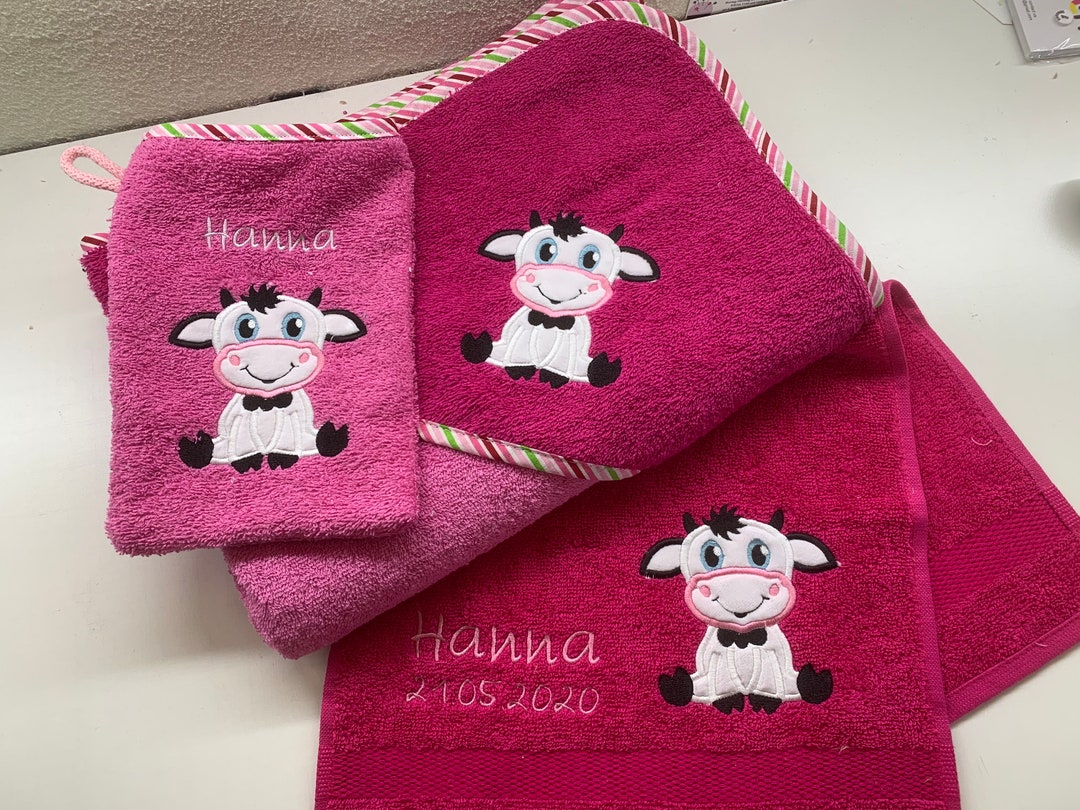Embroidered Hooded Towel Set, 100 X 100 Cm Etsy