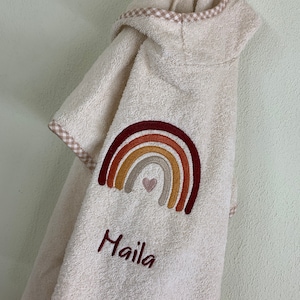 Bath poncho, baby poncho, embroidered with application and name