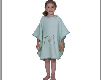 Badeponcho, Babyponcho, bestickt mit Applikation und Namen