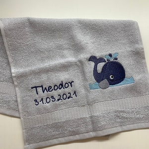 Children's towel with name and application, 30x50 and 50x100