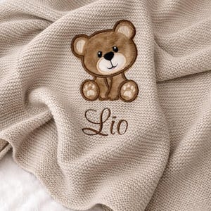 Babydecke mit Namen, personalisierte Babydecke bestickt mit Namen