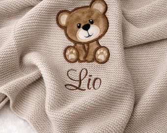 Babydecke mit Namen, personalisierte Babydecke bestickt mit Namen
