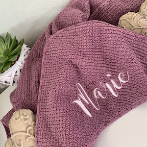 Organic hooded towel embroidered with name, hooded towel, hand towel, 100 x 100 cm