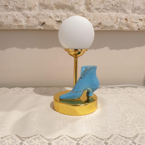 ヴィンテージ イタリアン セラミック ブーツランプ（ブルー） - Etsy 日本