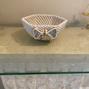 Vintage Italian Ceramic Capodimonte Basket