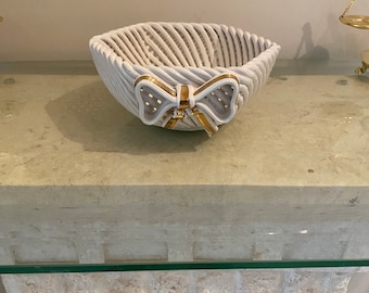 Cesta Capodimonte de cerámica italiana vintage