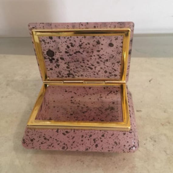 Vintage Italian Alabaster Trinket Box Gem