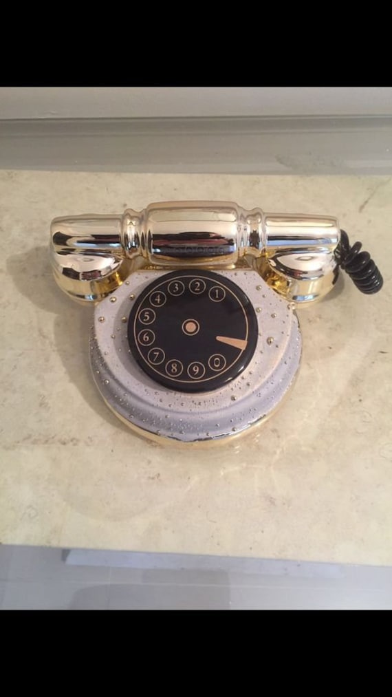 Vintage Italian Ceramic Telephone Trinket Box