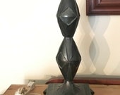 Antique Arts Craft Bronze Table Lamp Armor Bronze Corp 1928 Hammered Detail