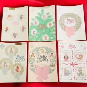 Precious Moments Cross Stitch in Miniature • Vols PM‑22, 23, 26, 32, 35, 39 • Gloria & Pat Pattern Booklets 1989–1995 • Vintage Craft Set