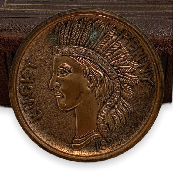 Large Rare Antique Indian Head Lucky Penny Souvenir Coin 1921 Etsy