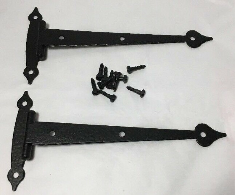 Vintage Iron Strap Hinge Hinges Black Metal Hammered Etsy