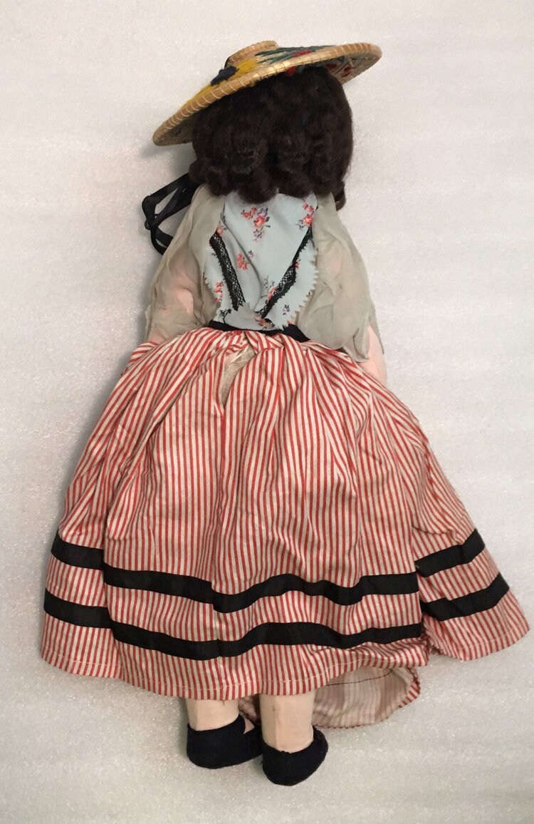 Ancienne Poupée FRANCE NICETTE 38cm Avec Robe, Jupon Et Bonnet - Fabriquée En France