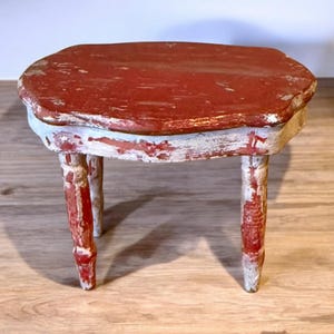 Vintage Dollhouse Miniature Wood Table Rustic Primitive Farmhouse Cottage Furniture