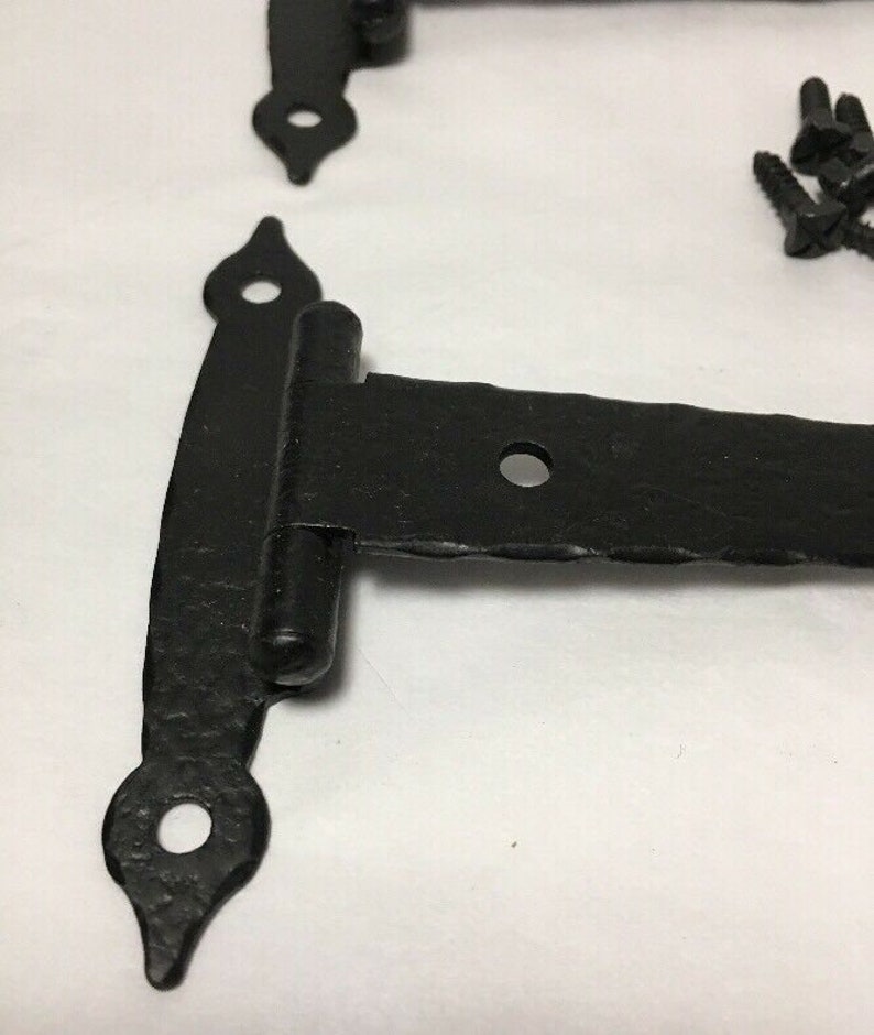 Vintage Iron Strap Hinge Hinges Black Metal Hammered Etsy