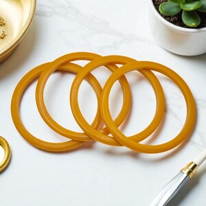 Vintage Bakelite Bangle Bracelets Spacer Stackers Yellow Gold Butterscotch 5mm Set of 4
