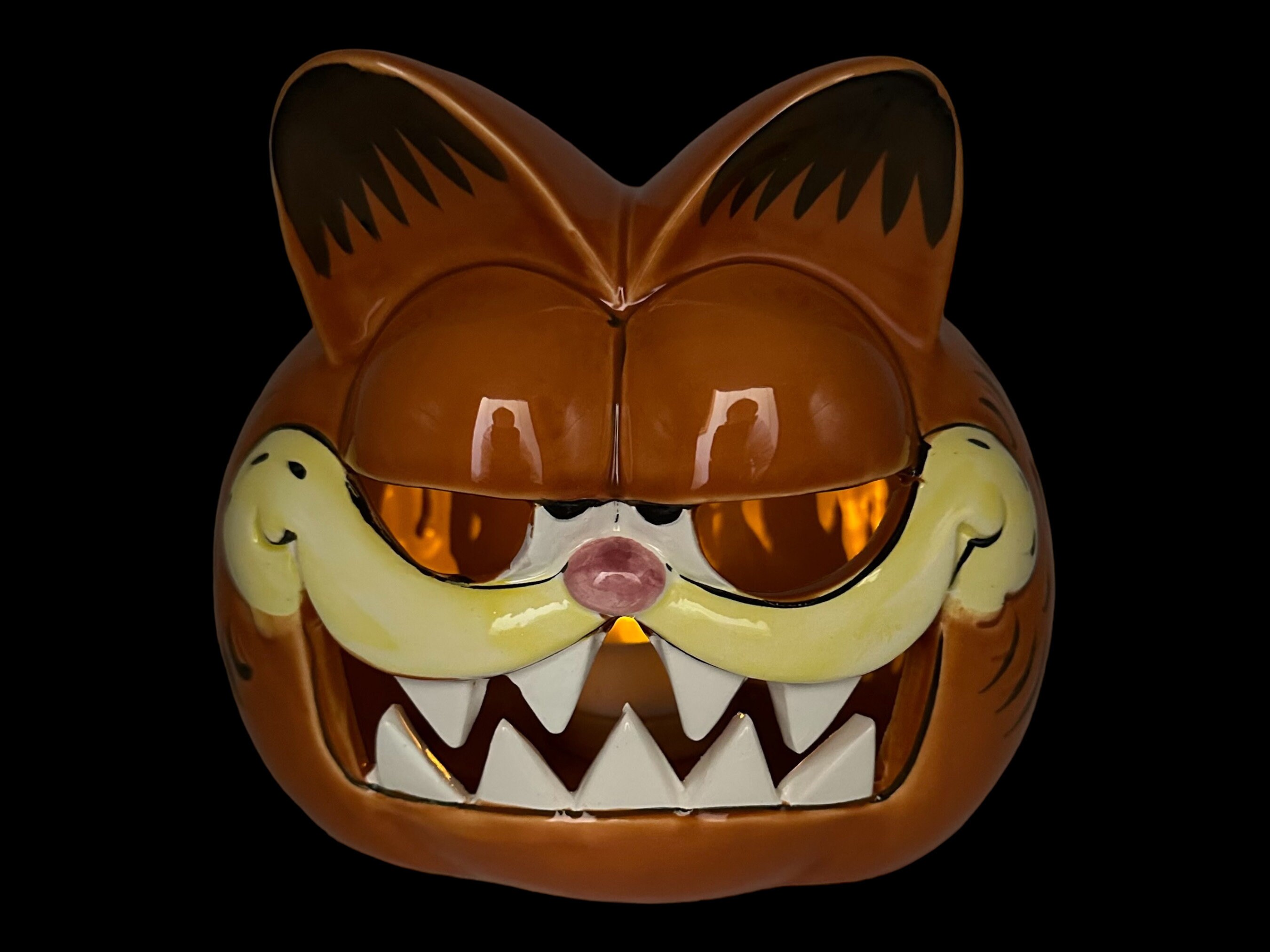 Vintage 1981 Enesco Garfield Jack O Lantern Halloween Ceramic Etsy