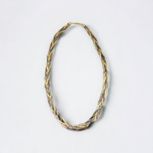 Vintage driekleurige visgraatketting, gevlochten ontwerp met 5 strengen