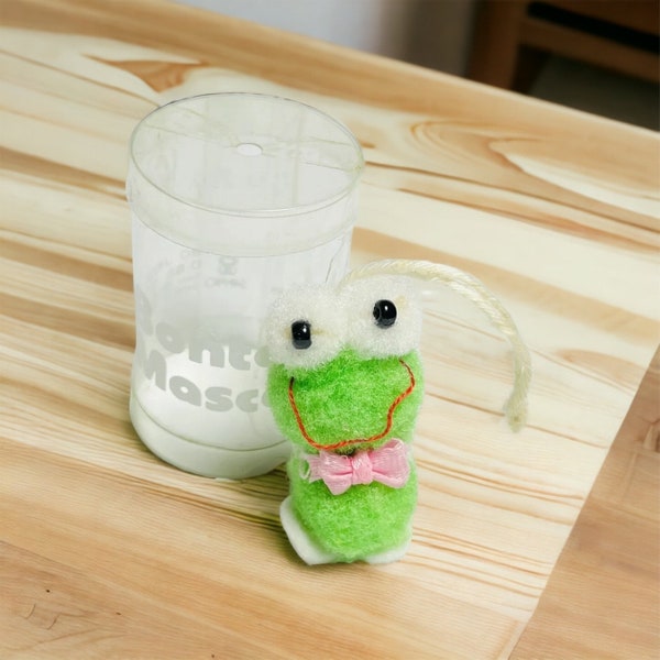 Vintage Sanrio Bonten Mascot Mini Plush Toy Frog 1977 Japan