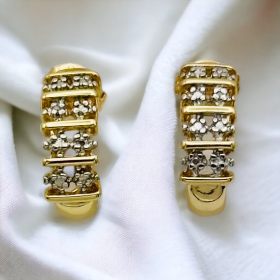 Vintage Ross Simons Boucles d'oreilles demi-créoles en argent