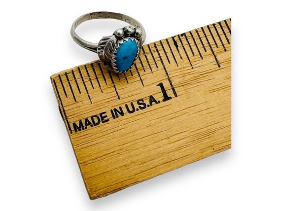 Old Native American Sterling Silver Turquoise Squ… - image 7