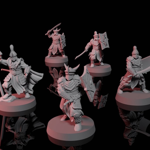 Easterling Golden Horde Swordsmen | KzK Minis | RESIN | Soldiers of Rhun | Lord of the Rings | Fantasy | DnD | RPG | Tabletop | Miniatures