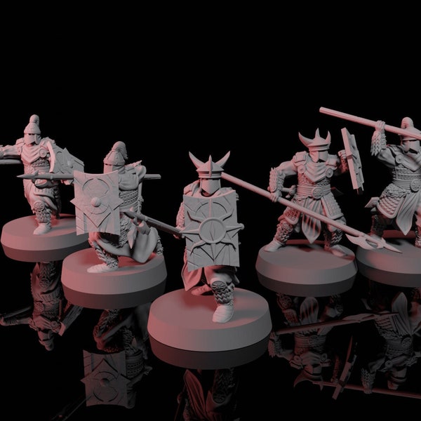 Easterling Golden Horde Pikemen | KzK Minis | RESIN | Soldiers of Rhun | Lord of the Rings | Fantasy | DnD | RPG | Tabletop | Miniatures