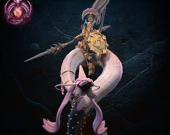 Héroe Milotic Rider / Reino del Mal / Miniaturas del Reino Perdido / RESINA / Humanos Malvados / Hijos de la Depravación / Fantasía / Miniaturas