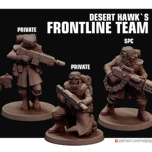 Desert Hawks Frontline Team | Red Pilgrim Miniatures | Imperial Soldiers | Futuristic Infantry | Wargames Proxy | DnD | RPG | Tabletop |