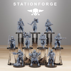 Grim Guard Sisters of War | Station Forge |RESIN| Imperial Guard Death Corps Soldiers | Sci-fi | RPG | Tabletop | Gaming|Miniatures