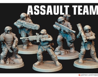 Sci-Fi Assault Infantry | Red Pilgrim Miniatures | Imperial Soldiers | Futuristic Infantry | Wargames Proxy | DnD | RPG | Tabletop | Gaming