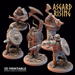 Viking Warrior Warband | Asgard Rising | RESIN | Troll | Viking | Fantasy | DnD | RPG | Tabletop | Gaming | Miniatures