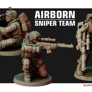 Sci-Fi Airborne Sniper Team | Red Pilgrim Miniatures | Imperial Soldiers | Futuristic Infantry | Wargames Proxy | DnD | RPG | Tabletop |